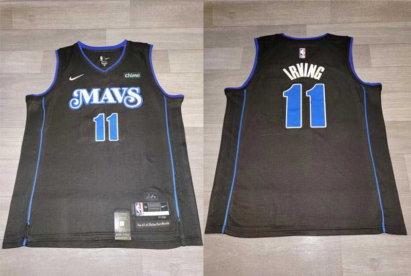 Mavericks 11 Kyrie Irving Black Nike 2023-24 City Edition Swingman Jersey->->NBA Jersey